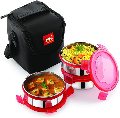 cello stainless steel lunch box leak proof|Cello Black Stainless Steel, Plastic Lunch Box.